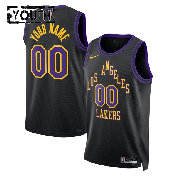 Los Angeles Lakers Trikot Benutzerdefinierte Nike 2025-26 City Edition Schwarz Swingman - Kinder